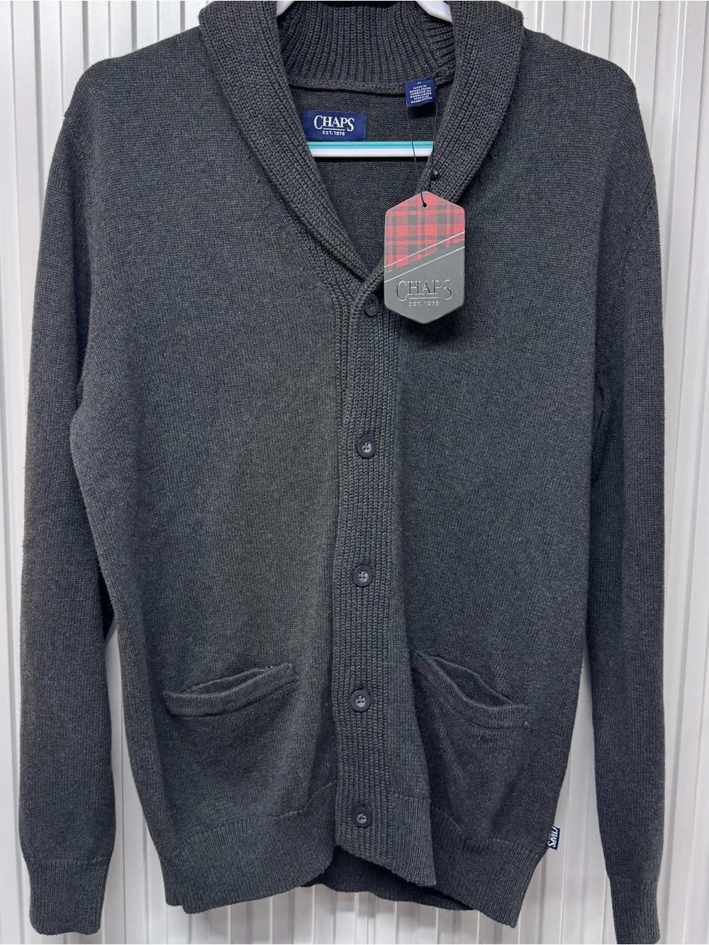 Chaps Ralph Lauren Men's Size M Cardigan Sweater 100% Cotton Button Up NWT
